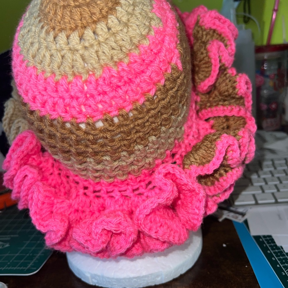 Crochet Ruffle Hat - Picture 4 of 4